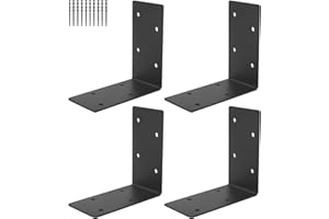 XZWMY 4 PCS Heavy Duty Steel Corner Brackets, 6"x6"x3"L Right Angle Bracket,DIY L Shelf Brackets,90 Degree Post Bracket,Metal Joint Timber Connector Support for Wood Shelves,Furniture…