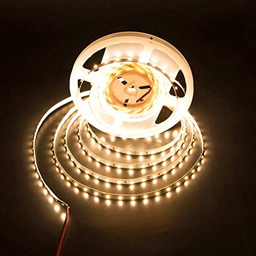 LEDMY Flexible Led Strip Light DC 24V 24W SMD3528 300LEDs IP20 Non Waterproof Led Tape Light Warm White 2400K 5Meter/ 16.4Feet Using for Homes, Gardens,Kitchen, Car and Bar