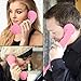 Cell Phone Handset, Retro Telephone Handset 3.5 mm Wired Anti Radiation Noise Reduction Receivers for iPhone, Android Mobile Phones, Smartphone (Pink)