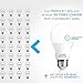 SANSUN 8W A19 LED Light Bulbs, 4000K Daylight White, Non-Dimmable, 6-Pack