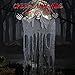 ATDAWN 5.6 Ft Hanging Screaming Ghost Decoration, Halloween Skeleton Grim Reaper Door or Wall Curtain for Haunted House Prop Decoration, Black