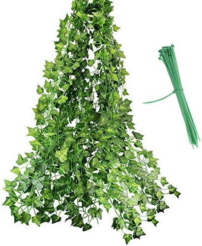 perfetsell 84 ft 12 pack enredadera artificial 2m plantas artificiales decorativas planta artificial colgante hiedra artificial exterior decoracion