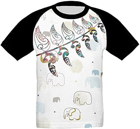 D9ys Shirt Maori Fern Teenager Multi-Color Raglan Short-Sleeved Quick-Drying Shirt