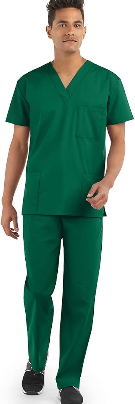 Strictly Scrubs Unisex Scrub Set (XS3X, 14 Colors) Includes 3 Pocket Top and