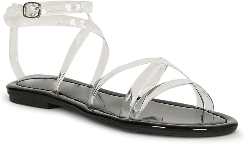 transparent strap flats