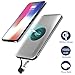 Wireless Charger Power Bank,Qi Power Bank,Wofalodata 10000mAh External Battery Support Qi Charging Pack with Built in Micro Cable and Lightning Adapter for iPhone X,iPhone 8,Samsung Galaxy S8/Note 8