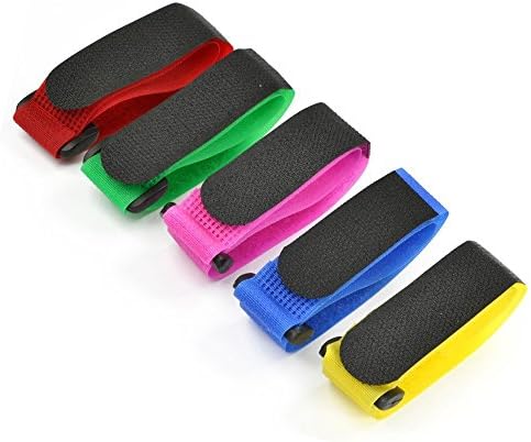 River Eletronic 10Pcs Green 12" 30cm Hook and Loop Reusable Fastening Wrap Strap with Plastic Buckle End (Green)