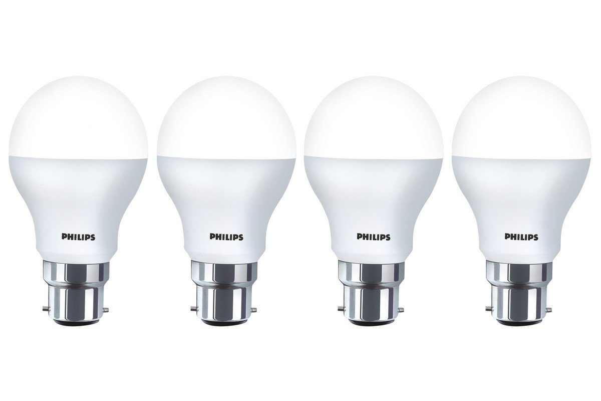 For 339/-(66% Off) Philips Base B22 9-Watt LED Bulb (Pack of 4, Cool Day Light) at Amazon India