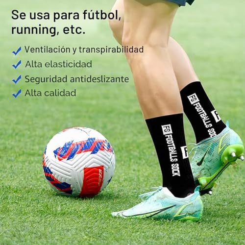 AVABEST Mens Soccer Socks 2 Pairs 35-39 39-46 46-50 Football Socks Non Slip Sports Socks