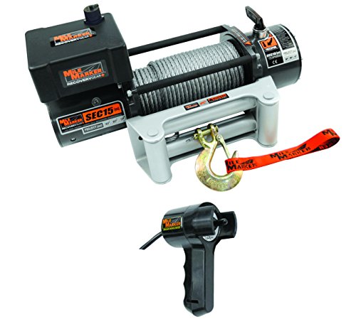 Mile Marker 76-50260W SEC15(es) Truck/SUV Premium Sealed Electric Winch - 15,000 lb. Capacity, 1 Pack,Steel cable - Image 2