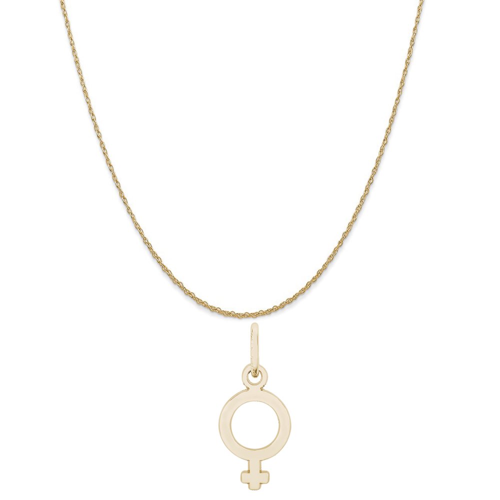 18 or 20 inch Rope Rembrandt Charms 10K Yellow Gold Female Symbol Charm on  a 16 Box or Twist Curb Chain Necklace Women foretadrenaline.com