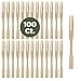 PREXWARE Bamboo Party Forks for Party Buffet Mini Forks 3.5 Inch 100 Ct.
