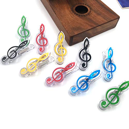 Hooshion 10 pcs Music Note Clip Music Book Clip Music Page Holder Piano Book Clamps Suit for All Musical Instruments