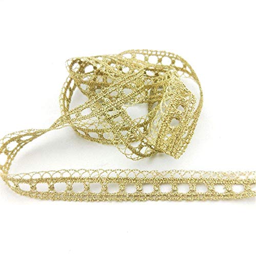 EORTA 4 Yard Gold Embroidery Lace Trim Water Soluble Lace Ribbon Gorgeous Guipure Edging Trimming Fabric Gimp Sewing Embossed Accessory Clothes Decor for Wedding Bridal Dress DIY Craft Costume, B - Thumbnail 2