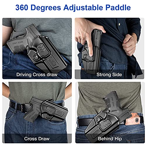 GUN & FLOWER Holster Compatible with Glock 19 19X 23 32 44 45 (Gen 35), Level II Retention