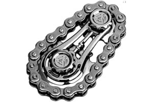 The Fingertip Rotating Chain with a 2 Gear Rotating Finger Gyroscope Bike Chain Gear Fidget Toy for Adults – Metal Mechanical