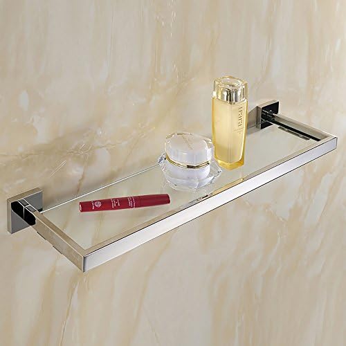 Bathfirst Bathroom Shelf Tempered Glass Shelf 15.7 Inch Wall Mount Rectangular Constructed of SUS304 stainless steel