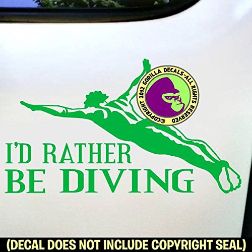 RATHER BE DIVING Springboard Diver MALE Vinyl Decal Sticker E