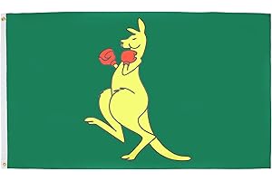 AZ FLAG - Boxing Kangaroo Flag - 90x60 Cm - 100D Polyester australian kangaroo Banner With Two Metal Grommets - Fade Resistan