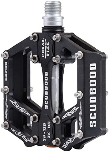 Mountain &amp; Road Bike Pedals Platform Pedal Aluminum Alloy CNC Double Bearings (Black)