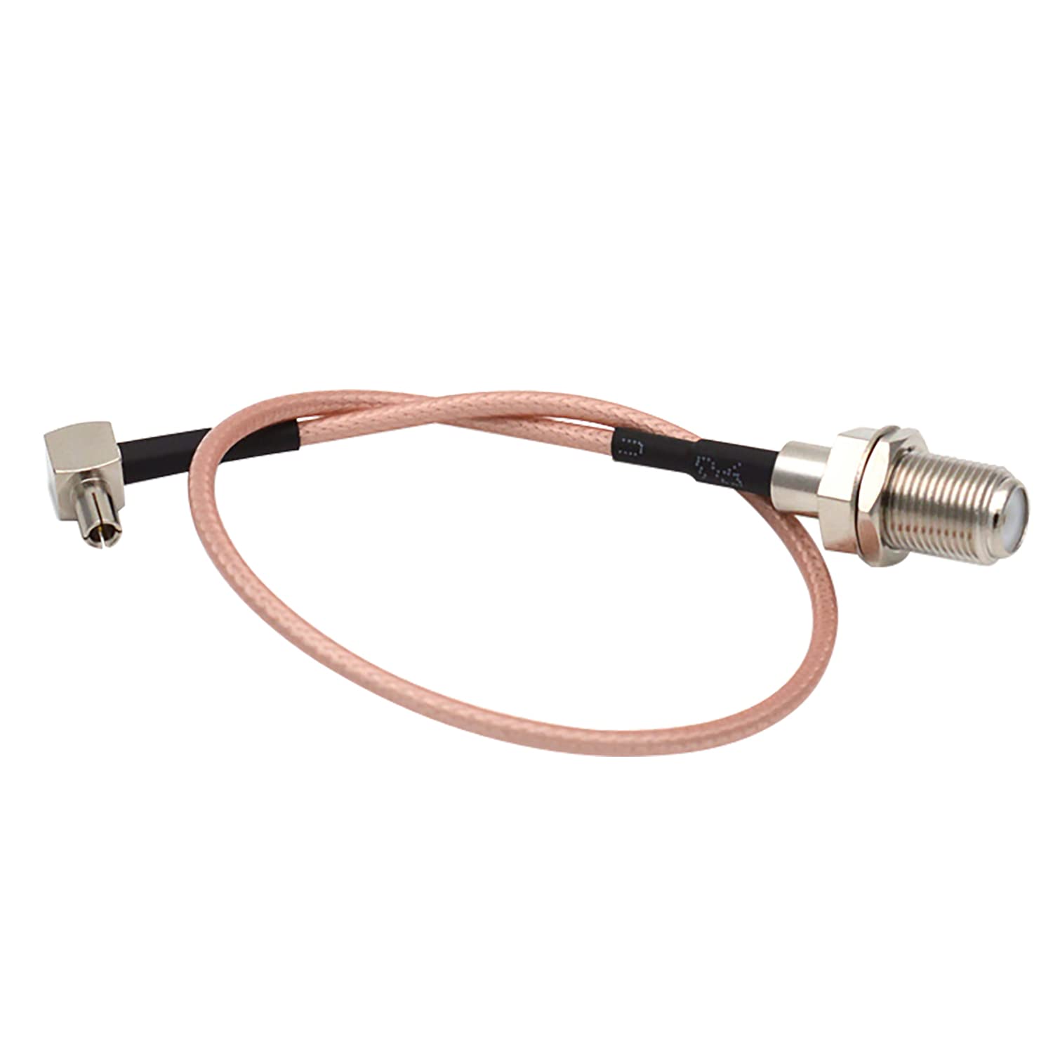 Vecys F Female to TS9 Male Right Angle 90 Degree RF Coaxial Cable RG316 30cm/12in for 2G 3G 4G Antenna Router TV HDTV DVB-T DVB-T2