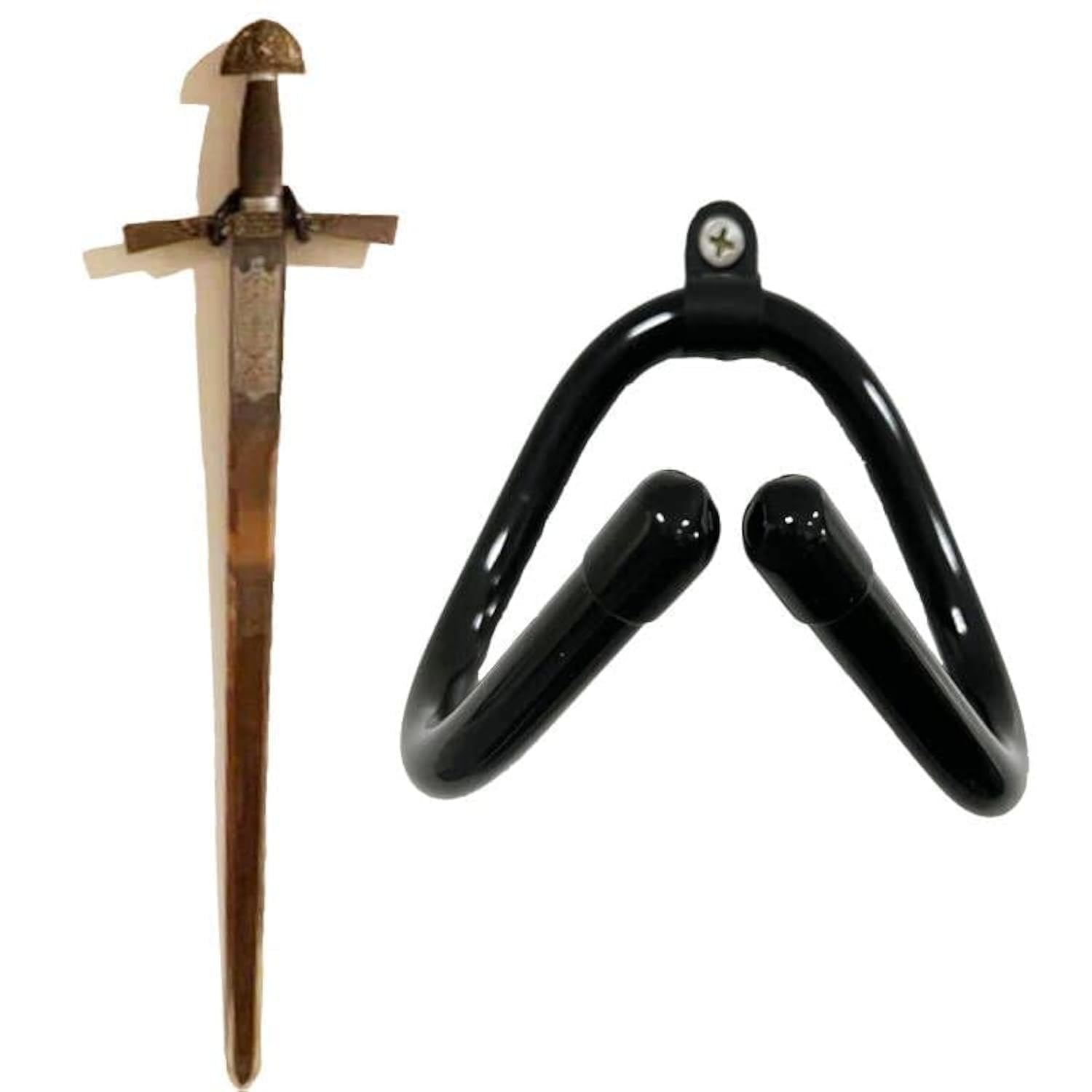 AUXPhome Mini Sword Wall Mount Display Rack Stand Holder Hook Hanger for All Sword, Dagger, Axe, Keyblade - Vertical or Horizontal Display - Easy to mold to your specific needs! -Simple and Sturdy