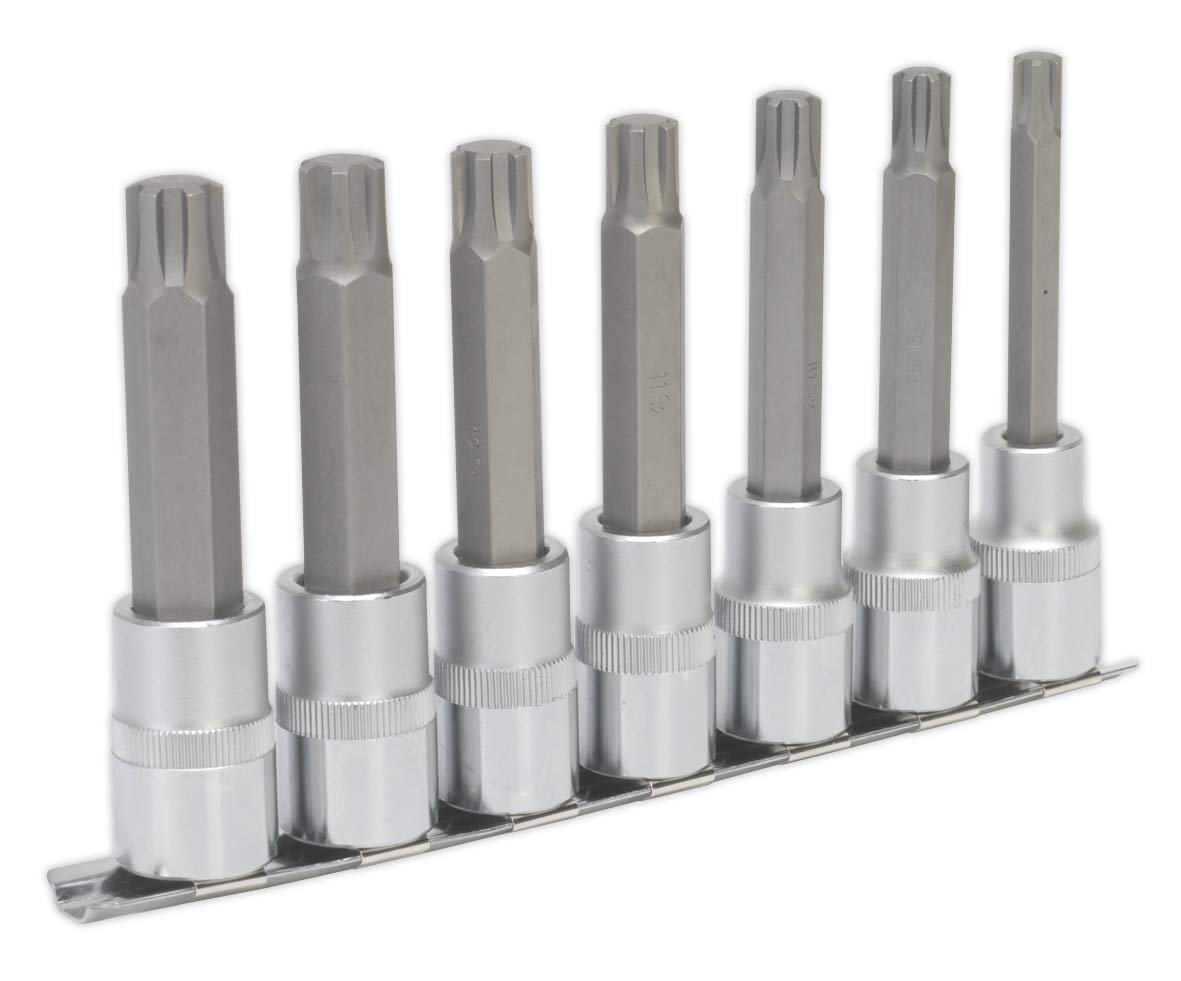 Sealey Ak6235 Ribe Socket Bit Set 7Pc 1/2Sq Drive 100Mm