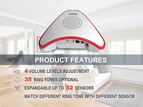 HTZSAFE Solar Wireless Indoor Motion Alarm System-No Need Replace The Battery-Sensor Included 9000mAh Lithium Battery-Home/Business Driveway Security Alarm with 1 Sensor and 1 Receiver - Thumbnail 4