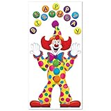 Birthday Clown Door Cover Party Accessory (1 count) (1/Pkg)