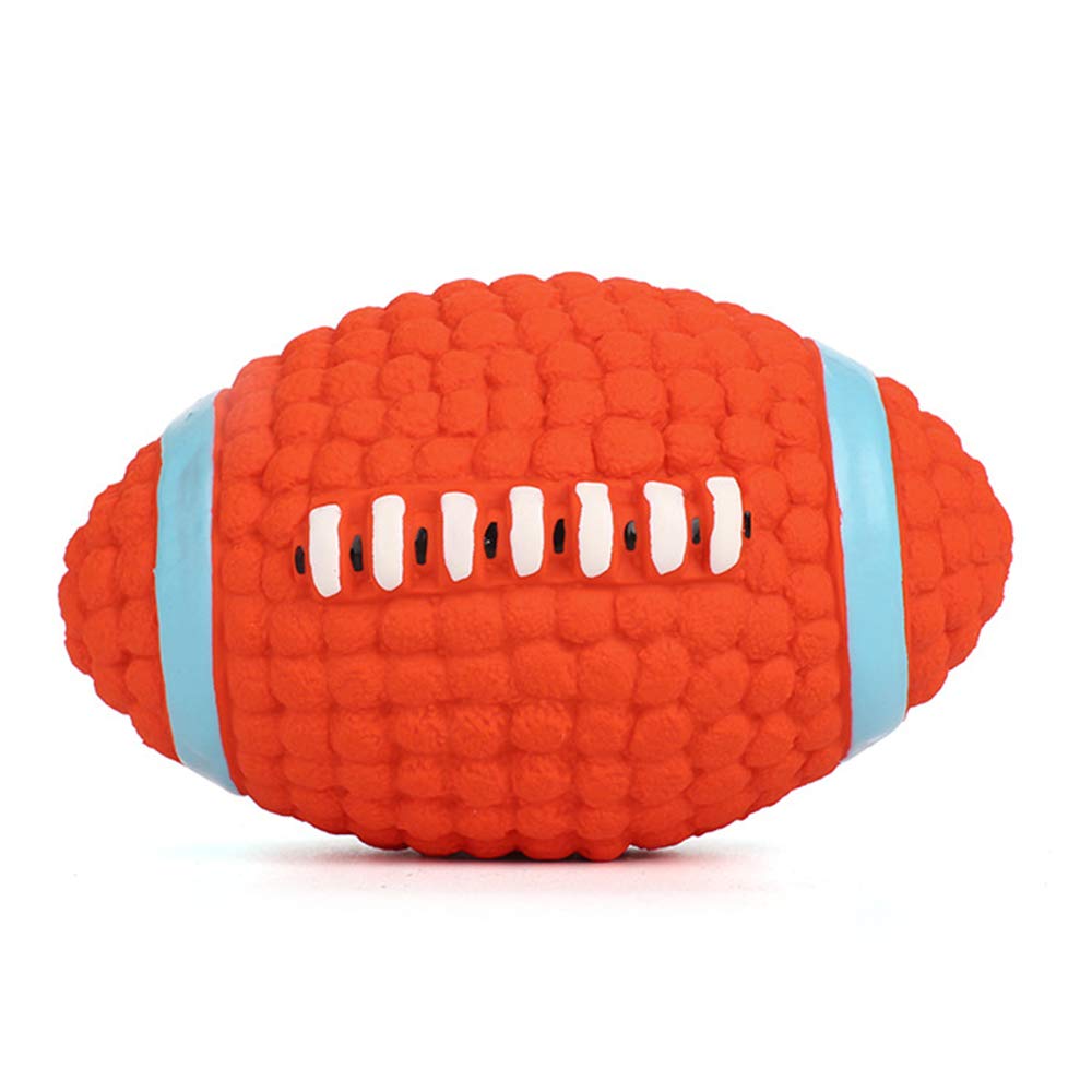 iNszkoos Squeaky Dog Ball Toy Natural Rubber Dog Chew Toys Dogs Football Rugby Ball Toy Durable Interactive Toy for Medium and Large Dogs for Relieve Boredom