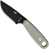 ESEE Knives Izula-II Fixed Blade Knife, Micarta Handle, Molded Sheath, Clip Plate (Black)