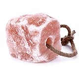 HijiNa Animal Licking Himalayan Pink Salt Lick-100% Natural Pure Salt Block on Rope for Horses, Deer, Goats, Cattle,Rabbits, FDA Approved, Long Lasting, 4-6 Lbs