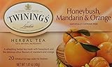 Twinings of London Honeybush, Mandarin, and Orange Herbal Tea Bags, 20 Count