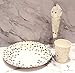 150 pcs Gold Dot Paper Plates and Cups Set; 50 Gold Metallic Foil 9'' Dinner Plates/ 7'' Dessert Plates /9 oz Cups. Perfect for New Years Christmas Bridal/Baby Shower Wedding Engagement Birthday