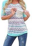 Chellysun Women's Spring Casual Print Long Sleeve T-shirt Top Blouse