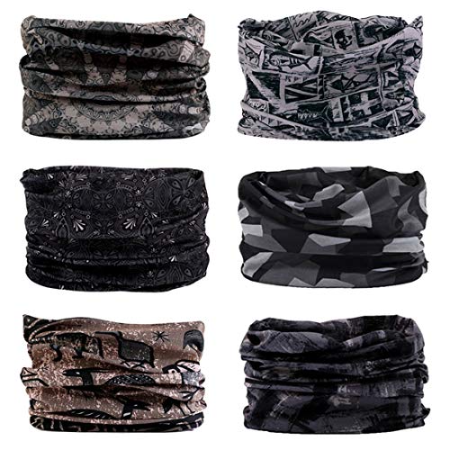 Toes Home 6PCS Outdoor Magic Headband Elastic Seamless Bandana Scarf UV Resistence Sport Headwear Boho Series for Yoga Hiking Riding Motorcycling