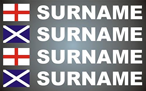 slipstreamsigns 4x England Or Scotland Flag And Name Rally Motorsport Graphics Car/Van Stickers Trackday Drift (WHITE)