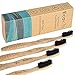 Soft Bristle Bamboo Toothbrush (4 Pack) - Zero Plastic Biodegradable Bamboo Handle by EcoKiss - Eco Friendly - for Adults and Kids - Vegan Handle - Recyclable Packaging