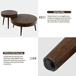 HOMPUS Round Nesting Coffee Table w Honeycomb