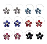 ZAKI L'vow Elastic String Adjustable Invisible Crystal Toe Rings Mixed Color Flower Shape Pack of 12