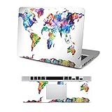 Vati Leaves Removable Colorful World Map Protective Full decals Vinyl Art Skin Decal Sticker Scratch resistant for Apple MacBook Air 11.6