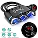 Sunjoyco 3-Socket Cigarette Lighter Adapter, 100W 12V/24V Power DC Outlet Splitter with 3.1A Dual USB Car Charger and On/Off Switch + Voltage Display for iPhone iPad Samsung GPS Dashcam primary