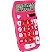 Office+Style 8 Digit Dual Powered Desktop Calculator, LCD Display, Pink