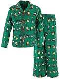 Peanuts Big Boys' Green Christmas Pajamas