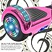 NHT Electric Hoverboard Self Balancing Scooter with Built-in Bluetooth Speaker LED Lights - Safety Certified for Adult Kids Gift (Chrome Pink)