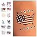 24 Patriotic Temporary Tattoos | 4th of July Party Supplies | USA Party Favors and Fourth of July Party Decorations | Metallic American Flag Red White and Blue Fake Tattoos | By John & Judy