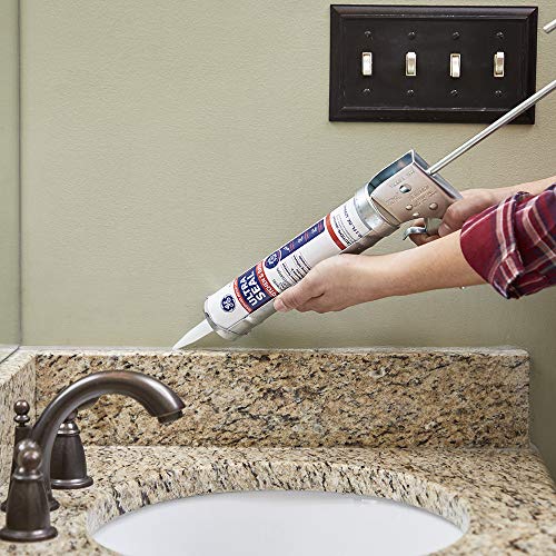 GE Ultra Seal Siliconized Acrylic Latex Caulk, White, 10.1oz