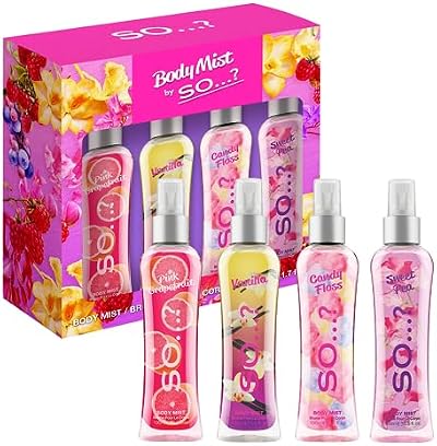 SO...? Body Mist Luscious Four Gift Set 4x100ml Pink Grapefruit Vanilla Candy