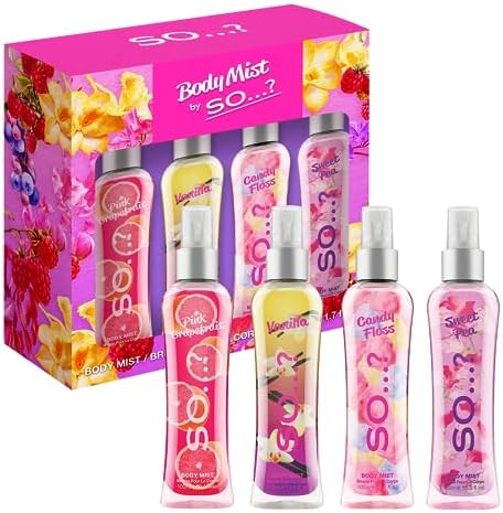 SO...? Body Mist Luscious Four Gift Set 4x100ml Pink Grapefruit Vanilla Candy