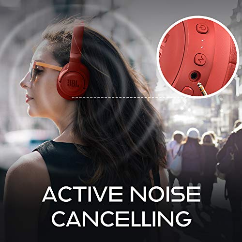 JBL Tune 750BTNC Over-Ear Wireless Active Noise-Cancelling Headphones with 15 Hours Playtime (Coral)